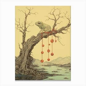 Resting Frog Japanese Style 9 Canvas Print