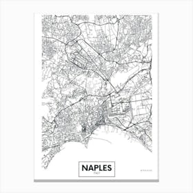 Map Naples Canvas Print