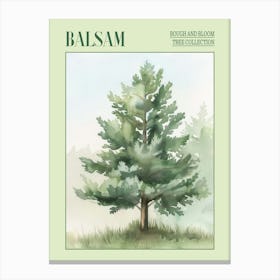 Balsam Tree Atmospheric Watercolour Painting 4 Poster Canvas Print