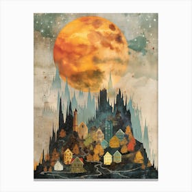 Moonlight Over Town Canvas Print