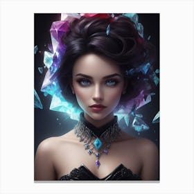 Beautiful Woman With Crystals Canvas Print
