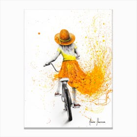 Her First Bicycle Canvas Print