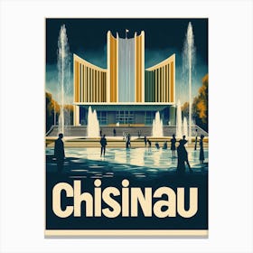 Aihrgdesign A Retro Travel Poster For Chisinau 1 Canvas Print