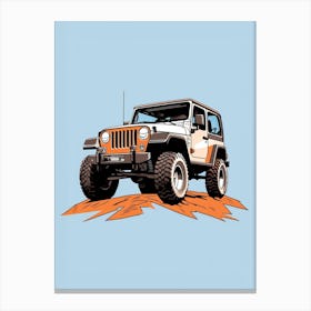 Jeep Wrangler Line Drawing 16 Canvas Print