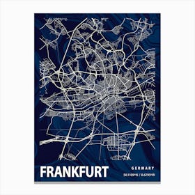 Frankfurt Crocus Marble Map Canvas Print