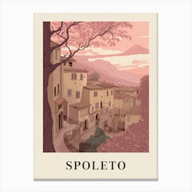 Spoleto Vintage Pink Italy Poster Canvas Print