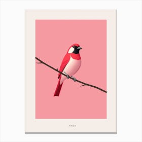 Minimalist Finch 1 Bird Poster Canvas Print