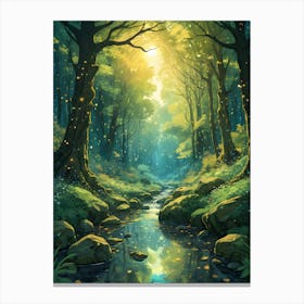 Enchanted Forest Stream Canvas Print