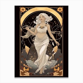 Aphrodite Black And Gold Canvas Print