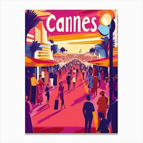 Aihrgdesign A 1970s Inspired Travel Poster For Cannes 2 Canvas Print