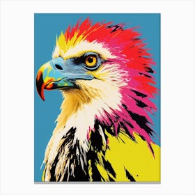Andy Warhol Style Bird Crested Caracara 2 Canvas Print