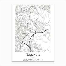 Nagakute,Japan Minimalist Map Stampe su tela