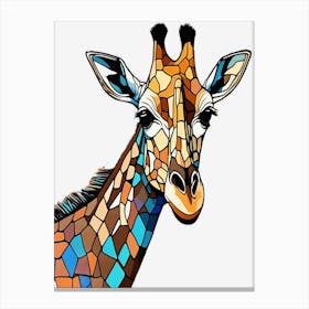 Stained Glass Giraffe Canvas Print