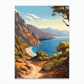 Lycian Way Turkey 2 Vintage Travel Illustration Canvas Print