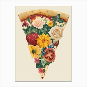 Pizza With Flowers 1 Canvas Print