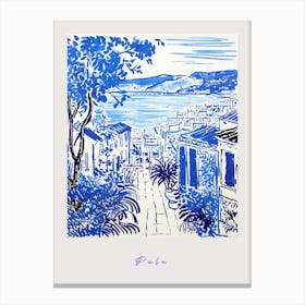 Pula Croatia 3 Mediterranean Blue Drawing Poster Canvas Print