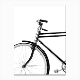 Black And White Bicycle Isolated On White Canvas Print