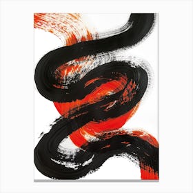 Twisted Black And Orange Abstract Canvas Print