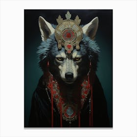 Japanese Wolf Native American 2 Canvas Print