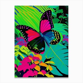 Butterfly In Botanical Gardens Andy Warhol Inspired 1 Canvas Print