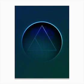Geometric Neon Glyph on Jewel Tone Triangle Pattern 320 Canvas Print