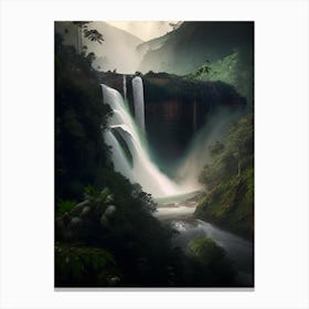 Nohkalikai Falls, India Realistic Photograph (3) Canvas Print
