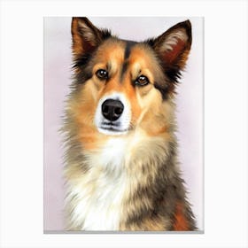 Norwegian Lundehund 3 Watercolour dog Canvas Print
