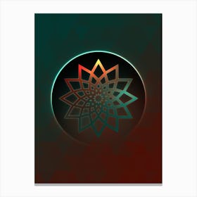 Geometric Neon Glyph on Jewel Tone Triangle Pattern 247 Canvas Print