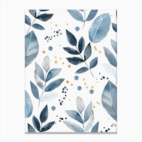 Watercolor Leaves Pattern 2 Canvas Print