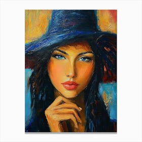 Woman In A Hat Canvas Print