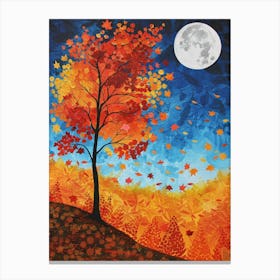 Autumn Leaves On A Tree Canvas Print