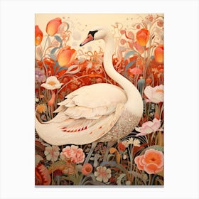 Swan 1 Detailed Bird Painting Canvas Print