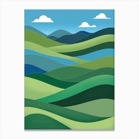 Landscape With Hills And Clouds Canvas Print