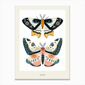 Colourful Insect Illustration Moth 35 Poster Canvas Print