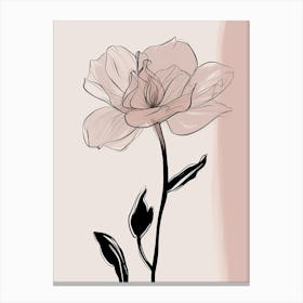 Daffodils Line Art Flowers Illustration Neutral 19 Canvas Print