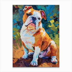 Bulldog Acrylic Painting 2 Canvas Print