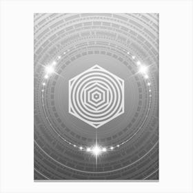 Geometric Glyph in White and Silver with Sparkle Array n.0020 Canvas Print