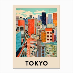 Tokyo Vintage Travel Poster Canvas Print
