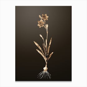 Gold Botanical Coppertips on Chocolate Brown n.0599 Canvas Print
