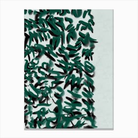 Green Brushstrokes Canvas Print