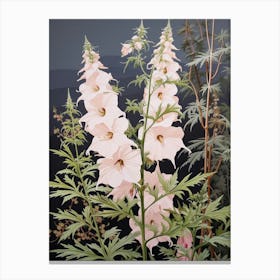 Flower Illustration Larkspur 3 Canvas Print