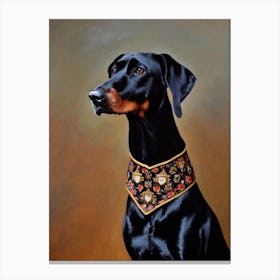 Black And Tan 2 Coonhound Renaissance Portrait Oil Painting Canvas Print