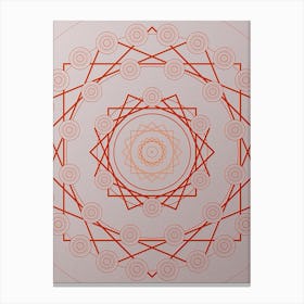 Geometric Abstract Glyph Circle Array in Tomato Red n.0229 Canvas Print