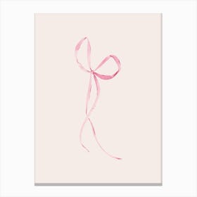 Coquette Pink Bow - 3 - Neutral Canvas Print