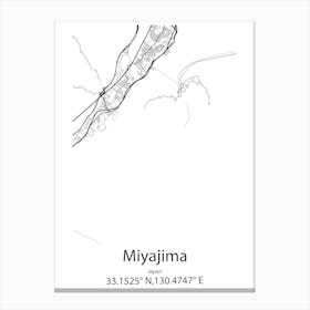 Miyajima,Japan Minimalist Map Toile