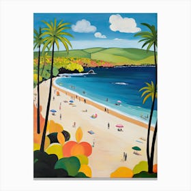 Hapuna Beach, Hawaii, Matisse And Rousseau Style 4 Canvas Print