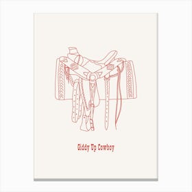 Giddy Up Cowboy Red Canvas Print