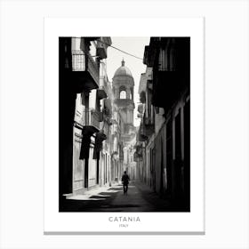 Poster Of Catania, Italy, Black And White Analogue Photography 1 Canvas Print