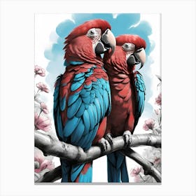 Two Parrots Canvas Print