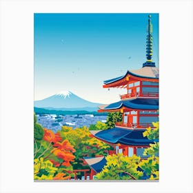 Kiyomizu Dera Temple Kyoto 2 Colourful Illustration Canvas Print